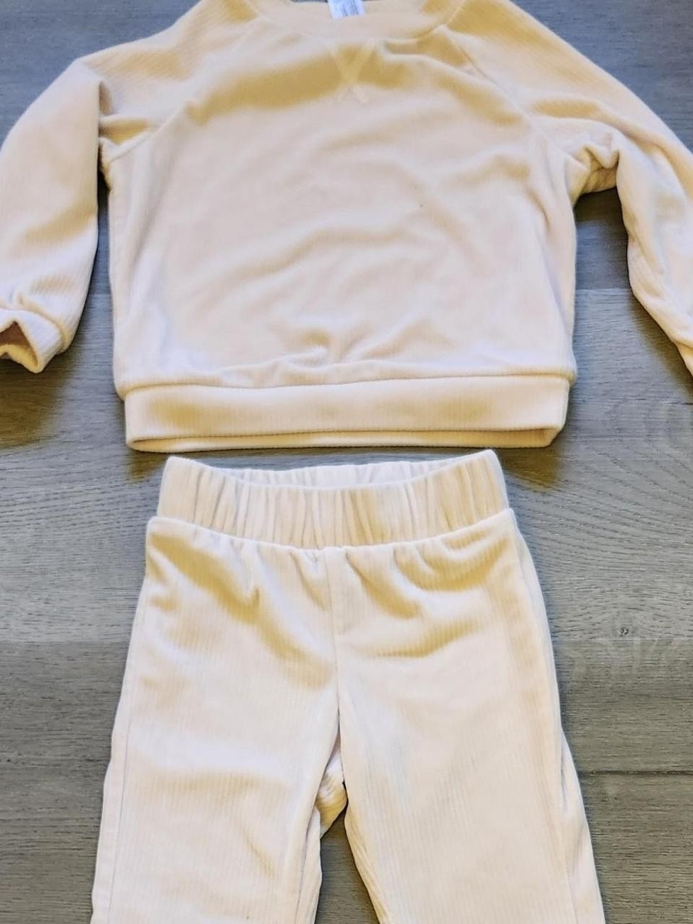 90 Degree By Reflex Cream Ribbed Kids Joggers